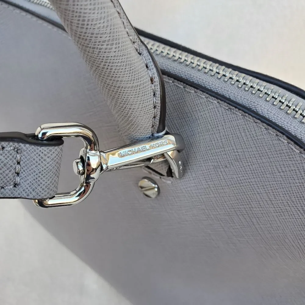 Michael Kors Gray Saffiano Leather Crossbody Satchel